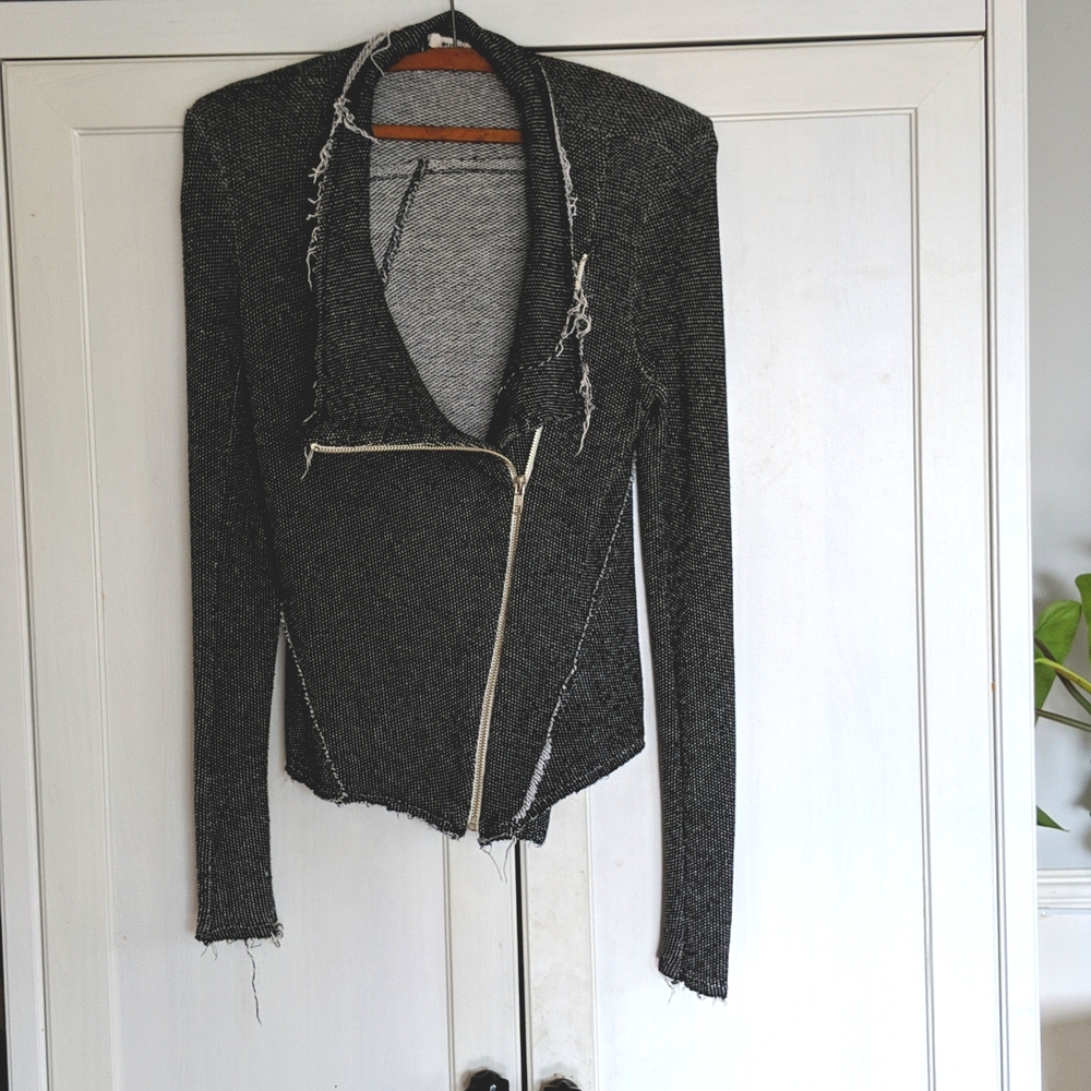 LA made distressed knit sweater